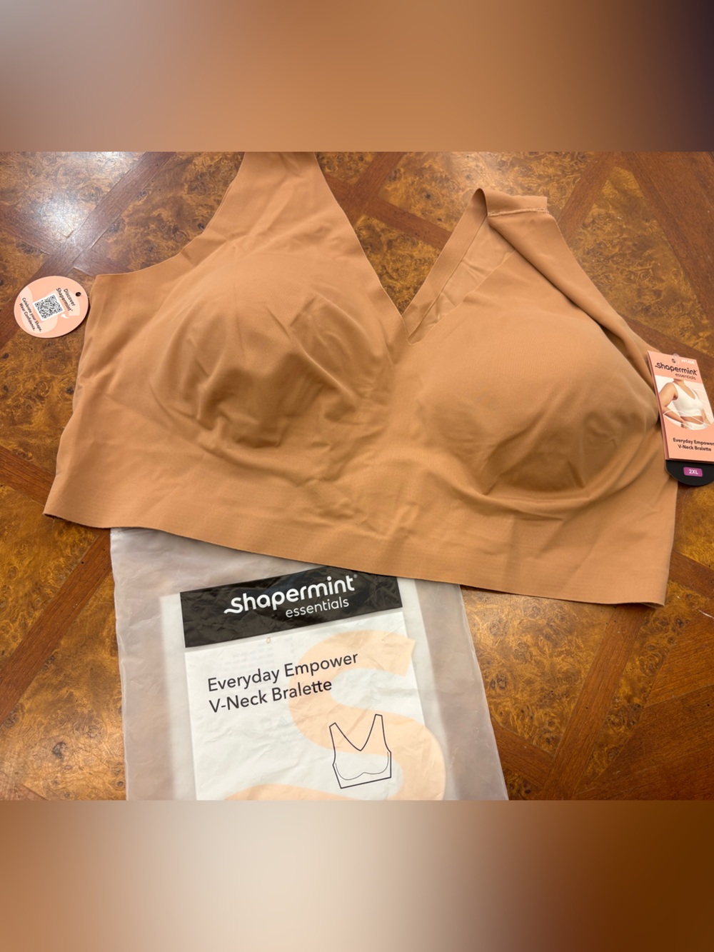 Shapermint Everyday Empower V-Neck Bralette - Nude Tan